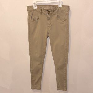 American Eagle Jegging Jeans 8 Khaki Ankle Super Stretch Skinny Leg AEO